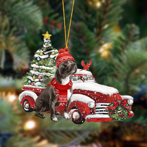 Ornament- Staffordshire Bull Terrier-Christmas Car Two Sided Ornament, Happy Christmas Ornament, Car Ornament