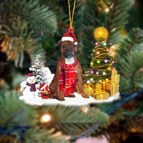 Staffordshire Bull Terrier Christmas Ornament Christmas Tree Hanging Acrylic Ornament Gift