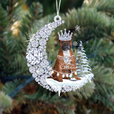Staffordshire Bull Terrier Diamond Moon Merry Christmas Ornament Dog Ornaments