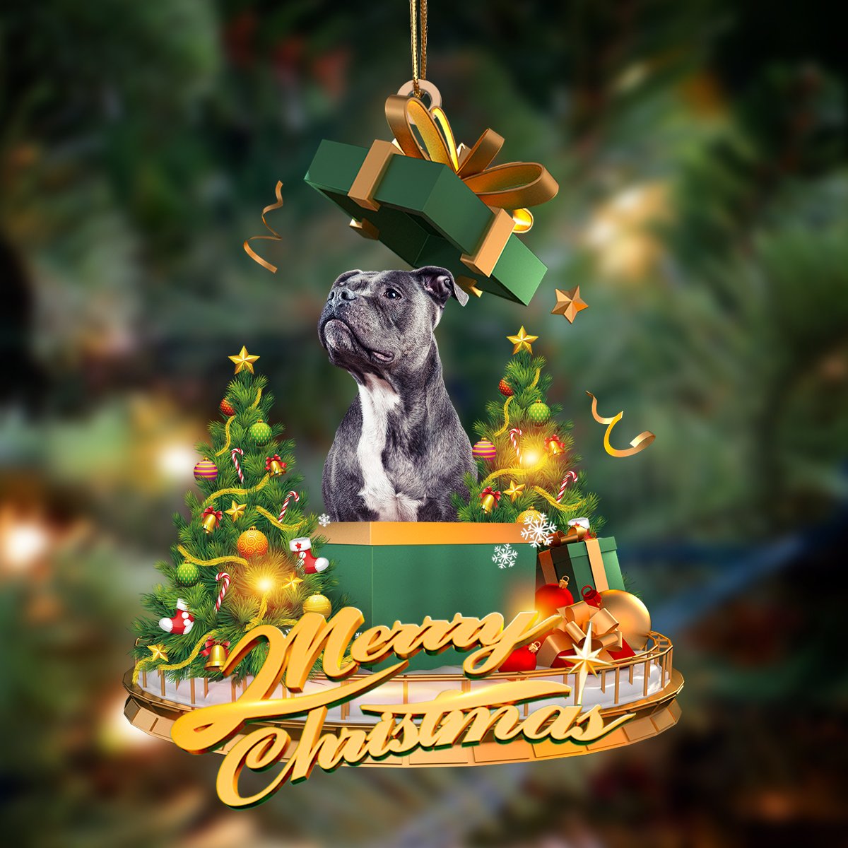 Staffordshire Bull Terrier -Christmas Gifts&Dogs Hanging Ornament