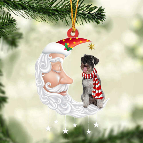 Standard Schnauzer With Santa Christmas Ornament Dog Christmas Ornament