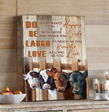 Cow - Do What Makes You Happy Canvas Wall Art, Wall Decor Visual Art