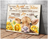 Cow Canvas Wall Art, Live The Life You Would Imagine Wall Decor Visual Art