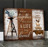 Cute Awesome Animal Farm Canvas Wall Art, And So Together They Built A Life They Loved Wall Decor Visual Art