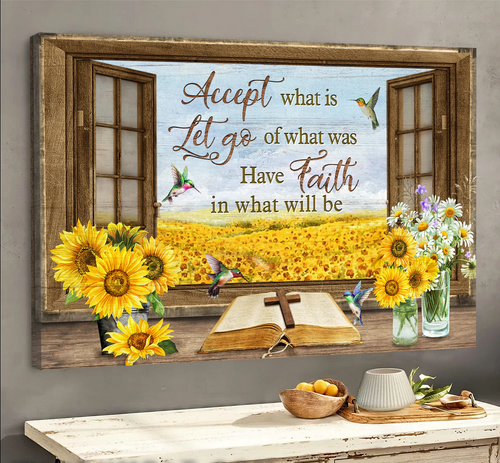 Sunflower Hummingbird Have faith in what will be - Matte Canvas