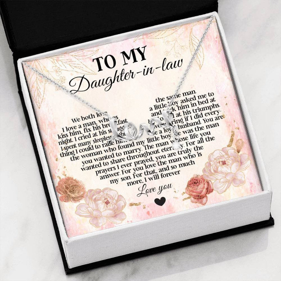 For Daughter In Law I Will Forever Love You Scripted Love Necklace