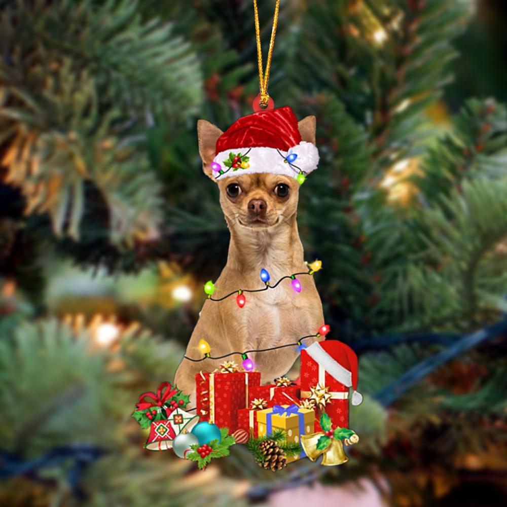 Ornament- TAN Chihuahua 1-Dog Be Christmas Tree Hanging Ornament, Happy Christmas Ornament, Car Ornament