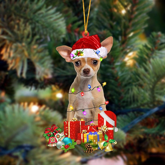 Ornament- TAN Chihuahua 2-Dog Be Christmas Tree Hanging Ornament, Happy Christmas Ornament, Car Ornament