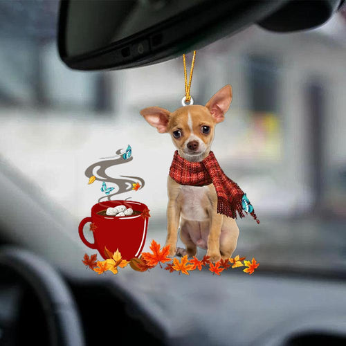 Tan Chihuahua 2-Fall Chocolate-Two Sided Ornament