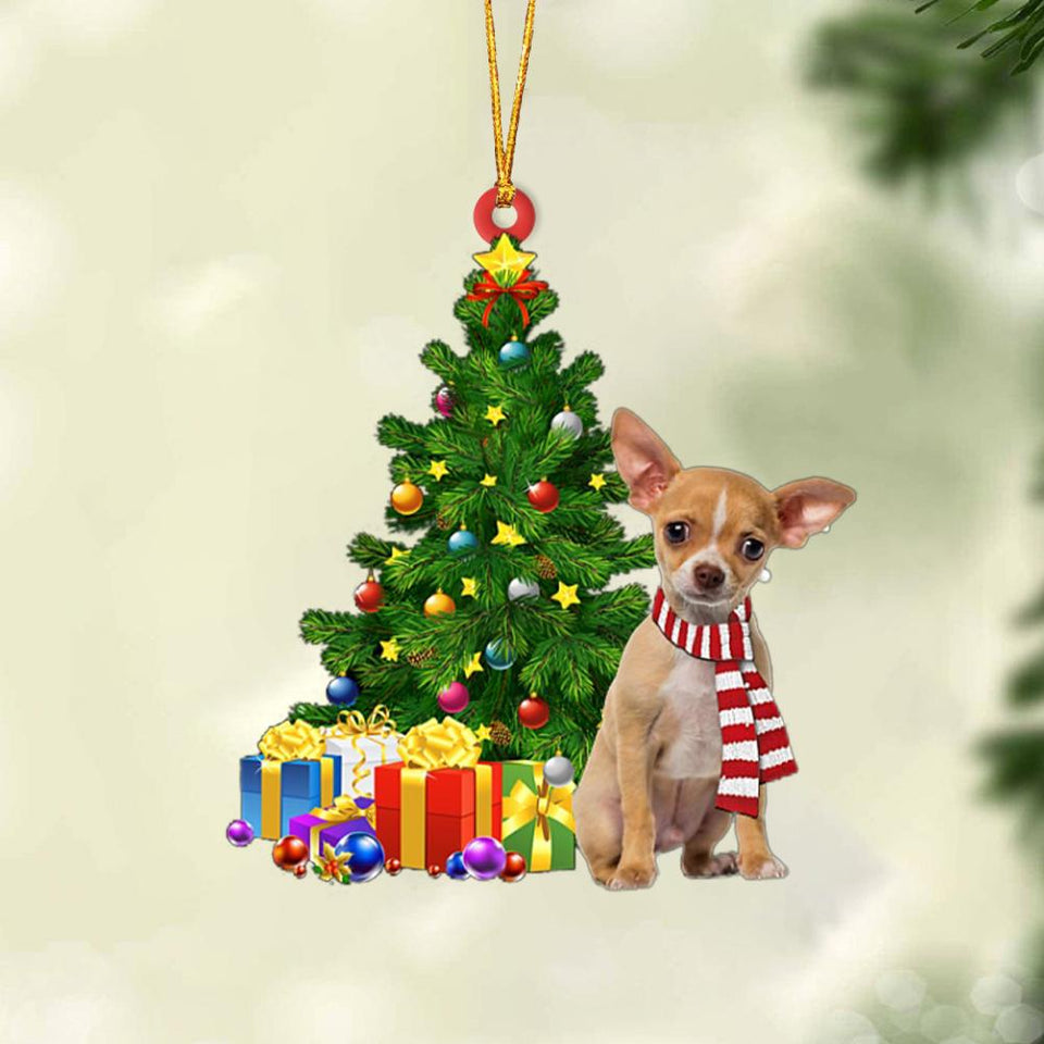 Godmerch- Ornament- TAN Chihuahua-Christmas Star Hanging Ornament, Happy Christmas Ornament, Car Ornament