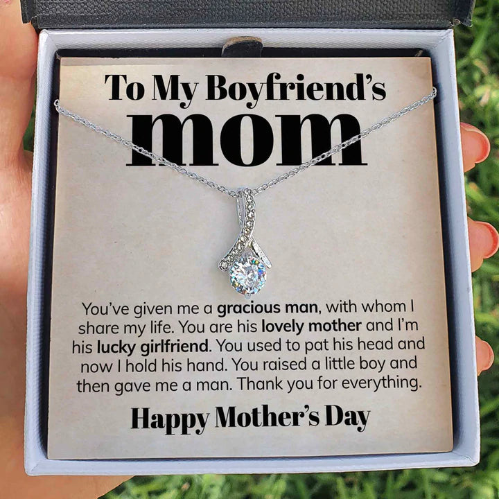 To My Boyfriend's Mom - Future Mother-in-law - You've given me a gracious man, with whom I share my life Alluring Beauty Necklace LX104C