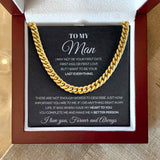 To my Man - You complete me - Cuban Link Chain Necklace Gift For Man Husband Gift For Birthday