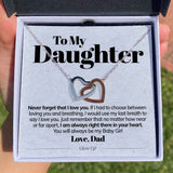 To My Daughter - Never Forget That I Love You - Interlocking Hearts Necklace