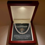 To My Grandson - Stand Tall - Cuban Link Chain Necklace, Gift For Man, Husband, Gift For Birthday, Christmas