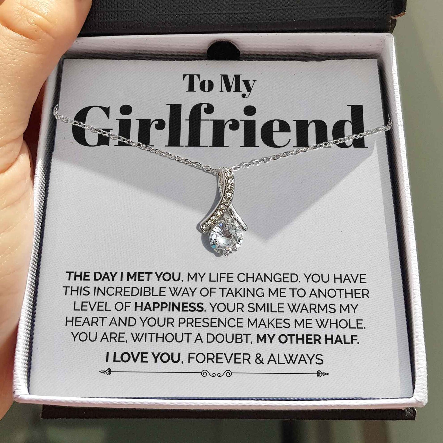 To My Girlfriend Necklace - The Day I Met You - Alluring Necklace Meaningful Necklace For Girlfriend