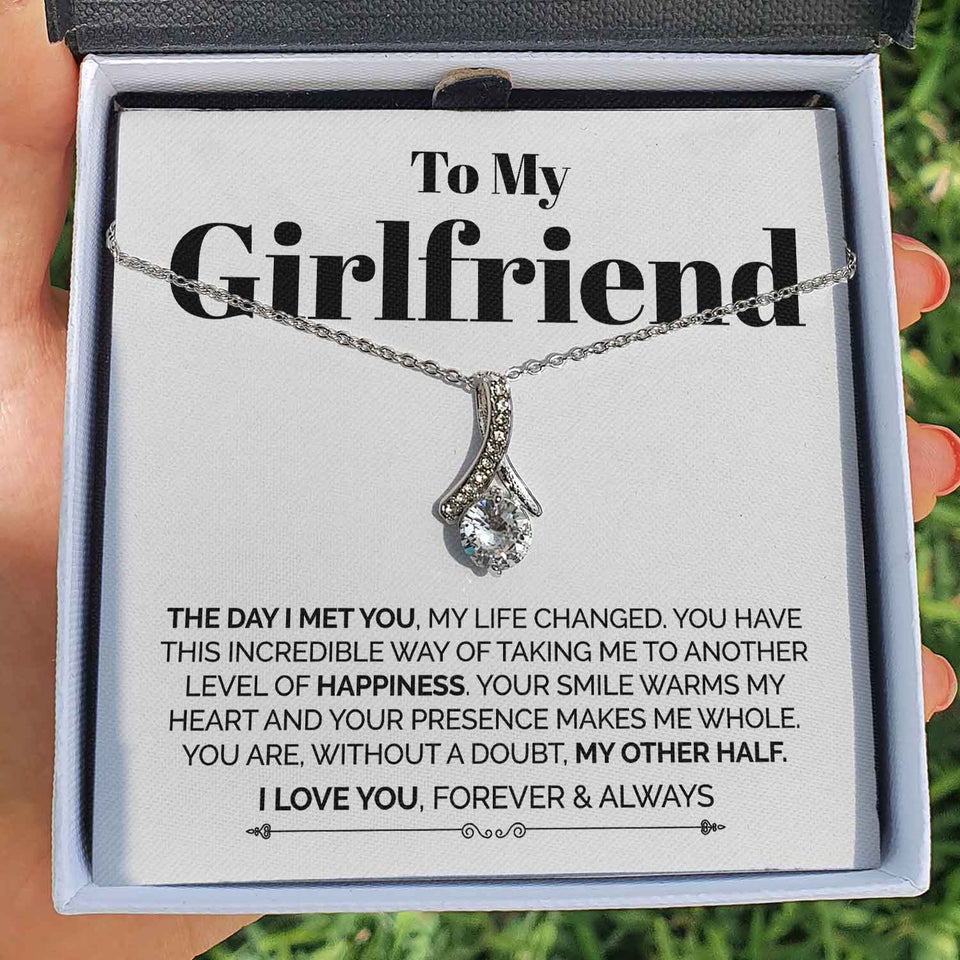 To My Girlfriend Necklace - The Day I Met You - Alluring Necklace Meaningful Necklace For Girlfriend