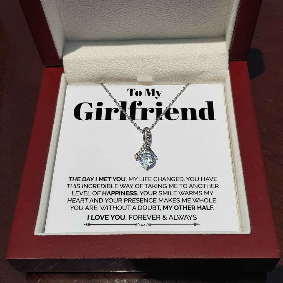 To My Girlfriend Necklace - The Day I Met You - Alluring Necklace Meaningful Necklace For Girlfriend