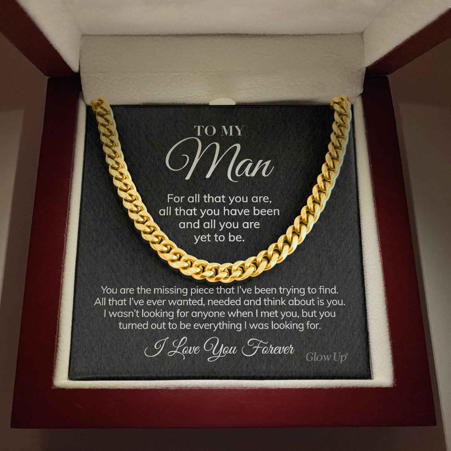 Pamaheart- To My Man - For All That You Are - Cuban Link Chain Necklace, Gift For Man, Husband, Gift For Birthday, Christmas
