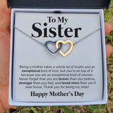 Interlocking Hearts Necklace- To My Sister - Exceptional Kind of Love - Interlocking Hearts Necklace