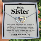 Interlocking Hearts Necklace- To My Sister - Exceptional Kind of Love - Interlocking Hearts Necklace