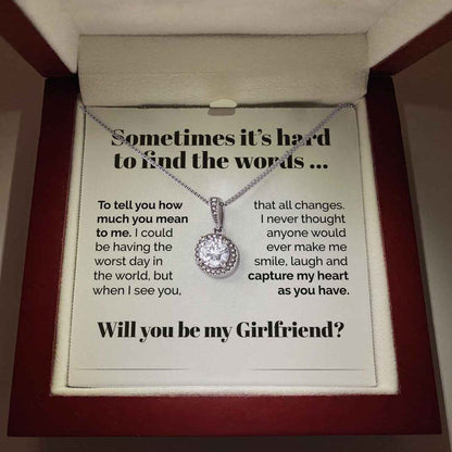 Will You Be My Girlfriend Eternal Hope Necklace Gift Sometimes It's Hard To Find The Words