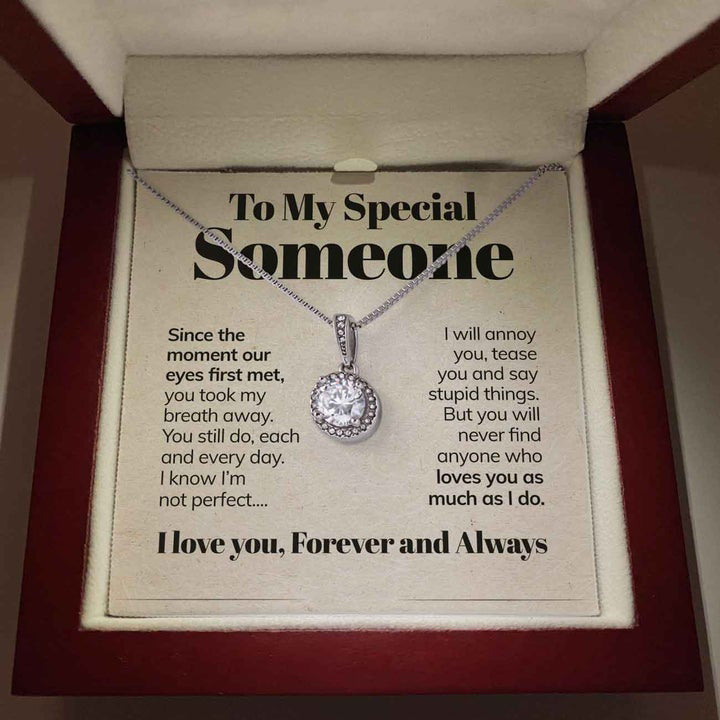 To My Special Someone Eternal Hope Necklace I Love You Forever and Always Girlfriend Wife Soulmate Necklace Gift LX015R