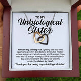 Interlocking Hearts Necklace- To My Unbiological Sister - You Are My Shining Star- Interlocking Heart Necklace