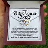 Interlocking Hearts Necklace- To My Unbiological Sister - You Are My Shining Star- Interlocking Heart Necklace