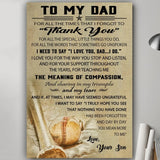 To My Dad From Son Baseball Canvas And Poster, Canvas Prints, Wall Decor Visual Art Gift Father's Day