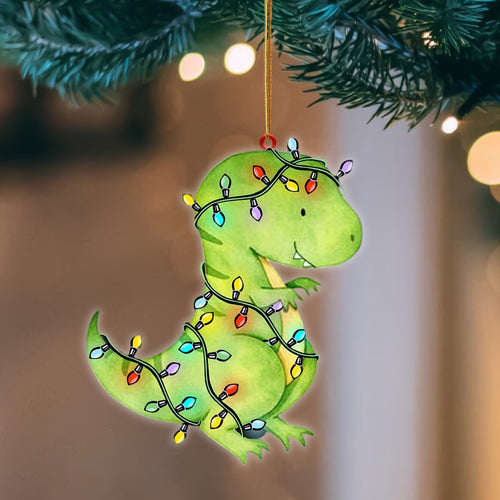 Godmerch- Ornament- T Rex Christmas Light Hanging Ornament Dog Ornament, Car Ornament, Christmas Ornament