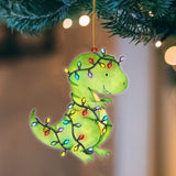 Godmerch- Ornament- T Rex Christmas Light Hanging Ornament Dog Ornament, Car Ornament, Christmas Ornament