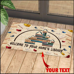 Gift For Book Lover Welcome To Your Library Non-Slip Rubber Backing Doormat Or Coir Doormat