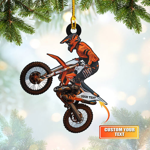 Ornament - Motocross, Biker, Custom Shaped Flat Ornament, Home Decor, Gift for Christmas, Christmas Decor
