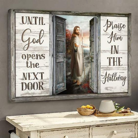 Take His Hand Until God Opens The Next Door Jesus - Matte Canvas