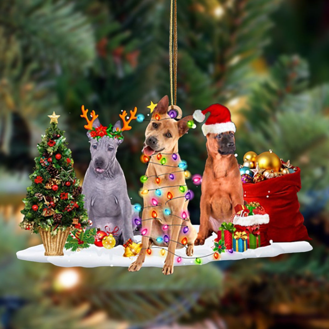 Ornament- Thai Ridgeback-Christmas Dog Friends Hanging Ornament, Happy Christmas Ornament, Car Ornament