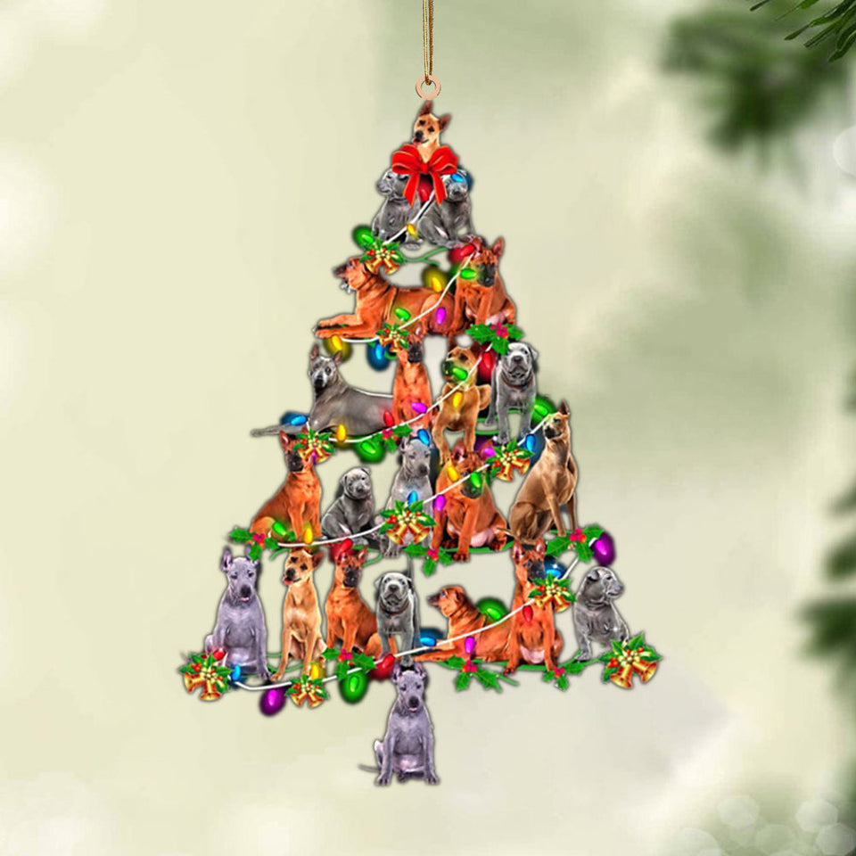 Ornament- Thai Ridgeback-Christmas Tree Lights-Two Sided Ornament, Happy Christmas Ornament, Car Ornament