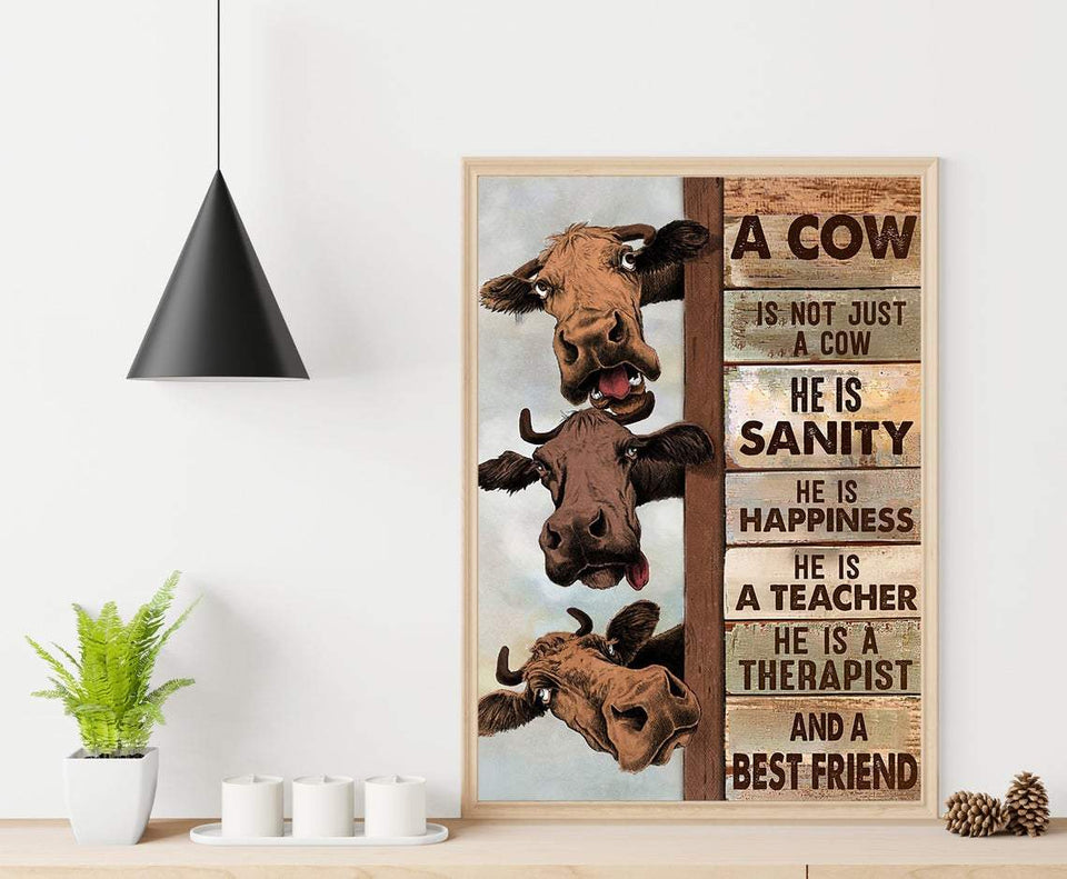 The Cows, A Cow Is Not Just A Cow, He Is Sanity, He Is Happiness, He Is Happiness Canvas And Poster, Wall Decor Visual Art