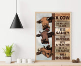 The Cows, A Cow Is Not Just A Cow, He Is Sanity, He Is Happiness, He Is Happiness Canvas And Poster, Wall Decor Visual Art