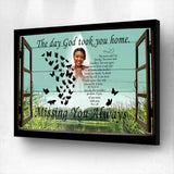 The Day God Took You Home - Out by the Lake Personalized Photo Memorial Canvas, Canvas Wall Art Gift for Family