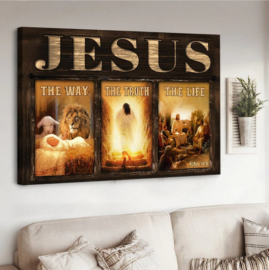 The life of Jesus, The way, The truth, The life - Matte Canvas