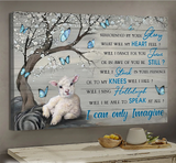 The little lamb blue butterflies I can only imagine - Matte Canvas