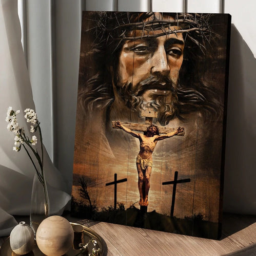 Jesus on the cross Infinite halo - Matte Canvas