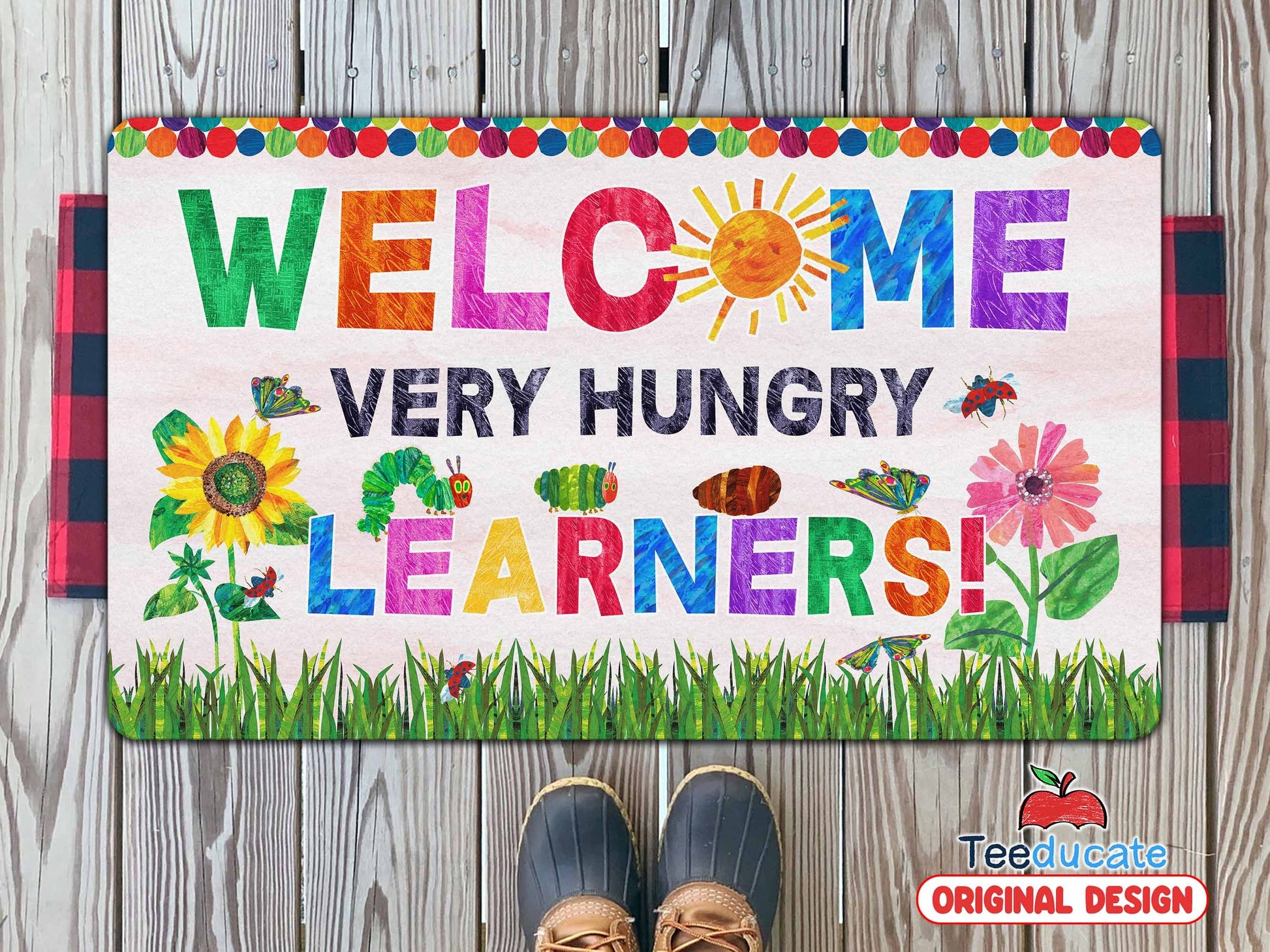 Welcome Very Hungry Learners Premium Doormat