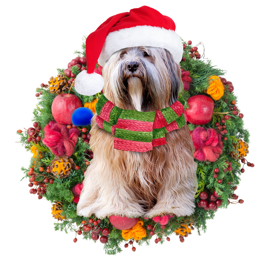 Godmerch- Ornament- Tibetan Terrier Christmas Ornament, Happy Christmas Ornament, Car Ornament