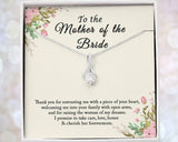 To Mother of the Bride Necklace Thank you for entrusting me with piece of your heart Wedding Gift Alluring Beauty Necklace 334C - TGV