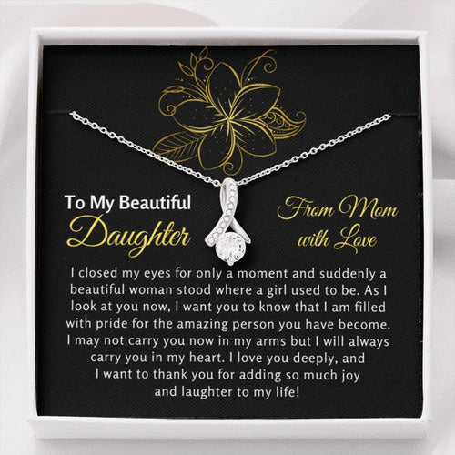 To My Beautiful Daughter Necklace Gift From Mom with Love I will always carry you in my heart Alluring Beauty Necklace 343X - TGV