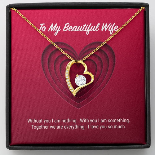To My Beautiful Wife Forever Love Necklace (18K Gold Finish)