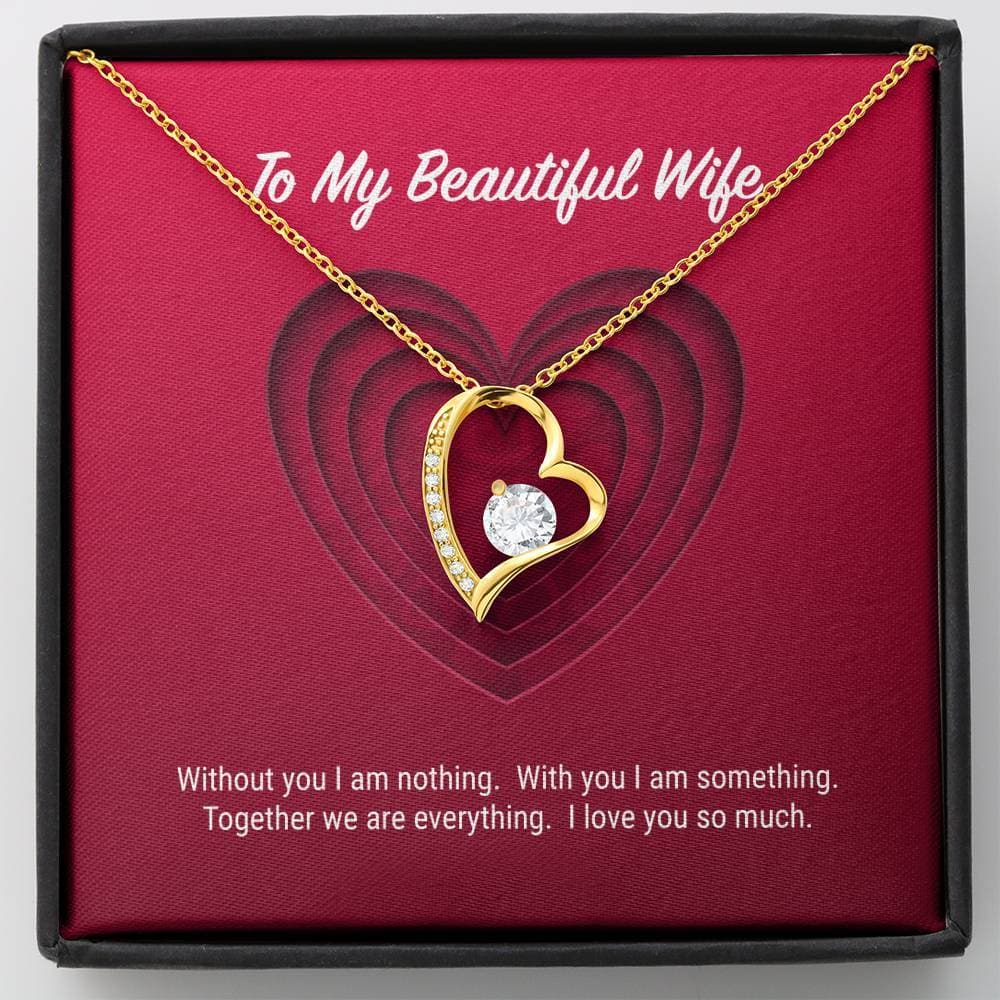To My Beautiful Wife Forever Love Necklace (18K Gold Finish)