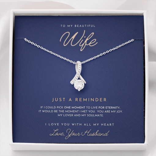 To My Beautiful Wife I Love You With All My Heart Alluring Beauty Necklace XL029A - TGV