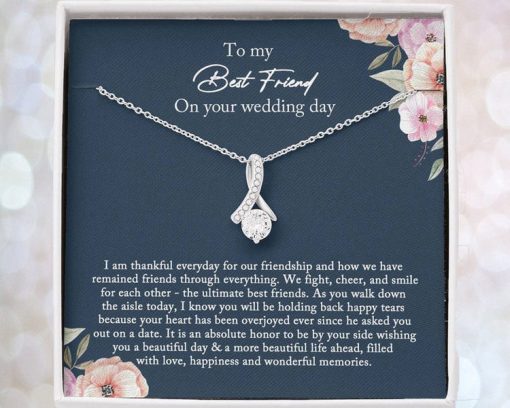 To My Best Friend Necklace, Bride Gift From Maid of Honor, Best Friend Gift on Her Wedding Day, Alluring Beauty Necklace - TGV